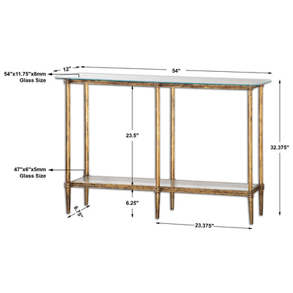 Uttermost Elenio Glass Console Table 24421