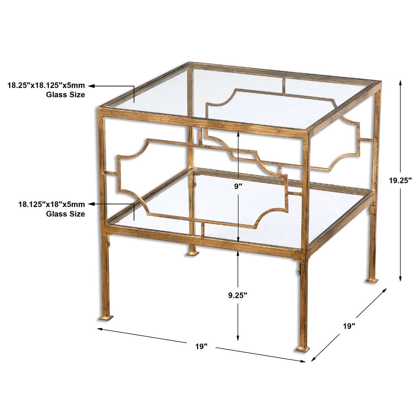 Uttermost Genell Gold Cube Table 24477