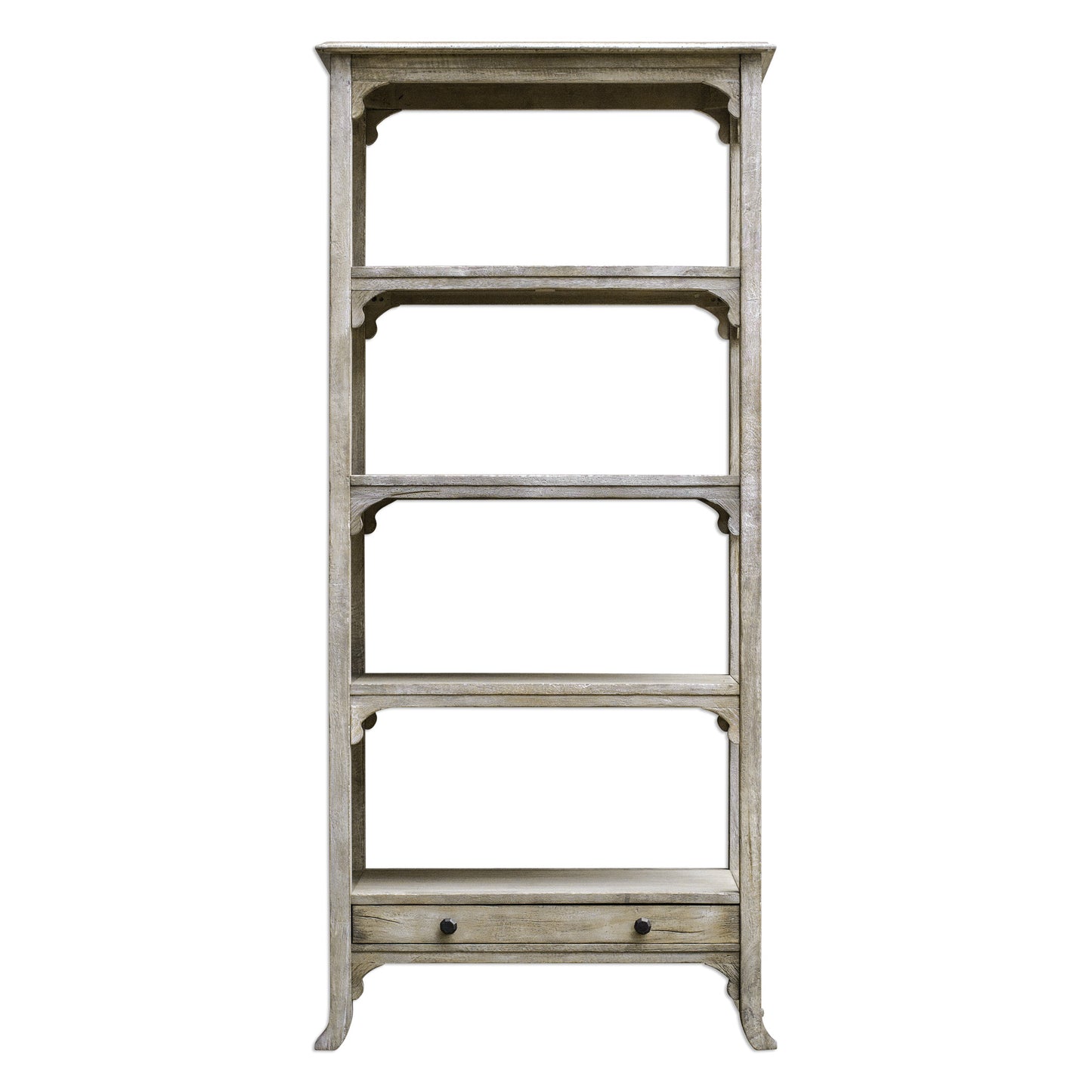 Uttermost Bridgely Aged White Etagere 25661