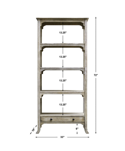 Uttermost Bridgely Aged White Etagere 25661