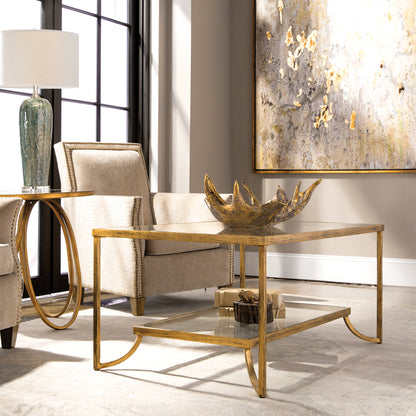 Uttermost Katina Gold Leaf Coffee Table 24540