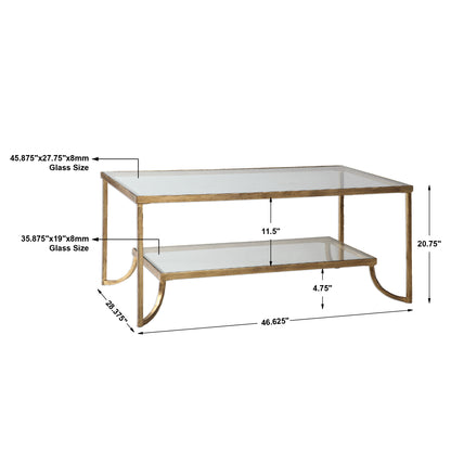 Uttermost Katina Gold Leaf Coffee Table 24540