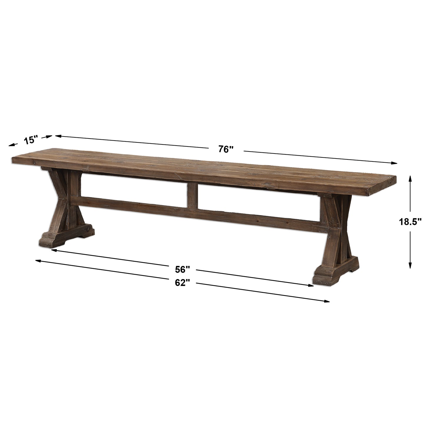 Uttermost  Stratford Salvaged Wood Bench 24558