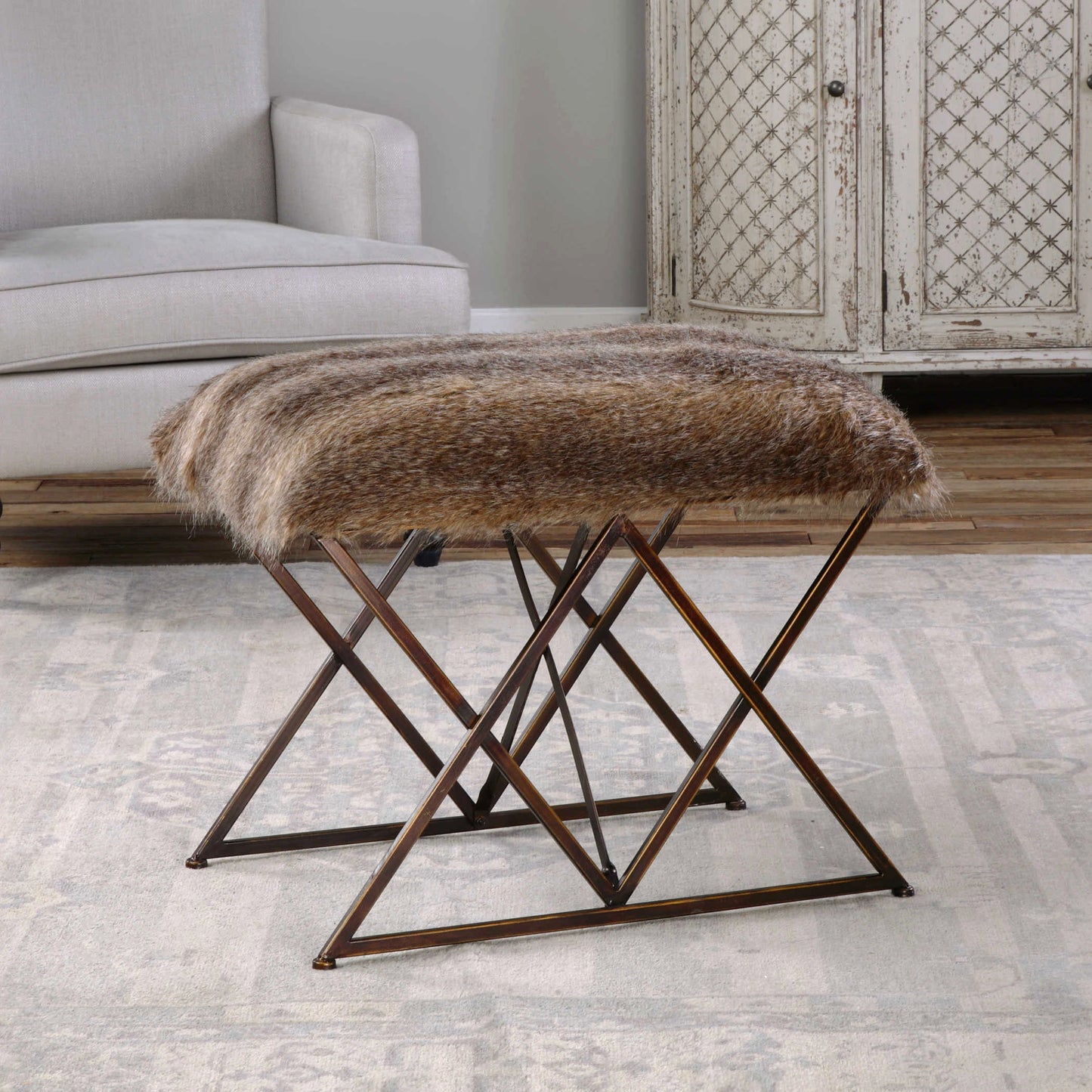 Uttermost Brannen Plush Small Bench 23277