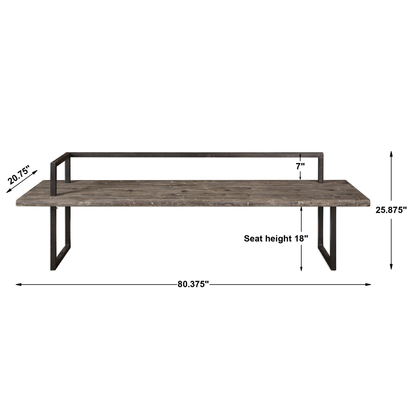 Uttermost Herbert Reclaimed Wood Bench 24701