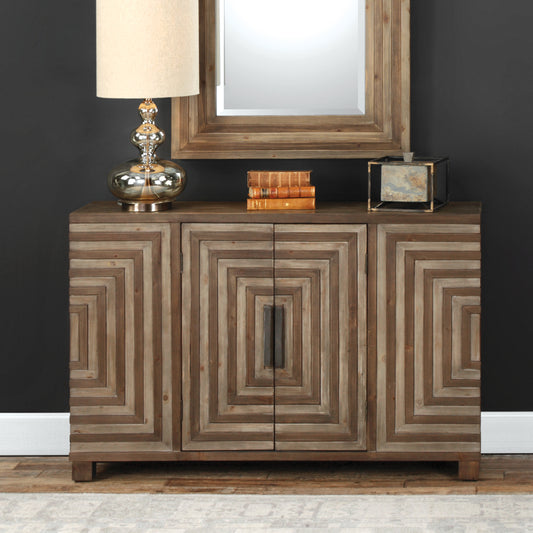 Uttermost Layton Geometric Console Cabinet 24773