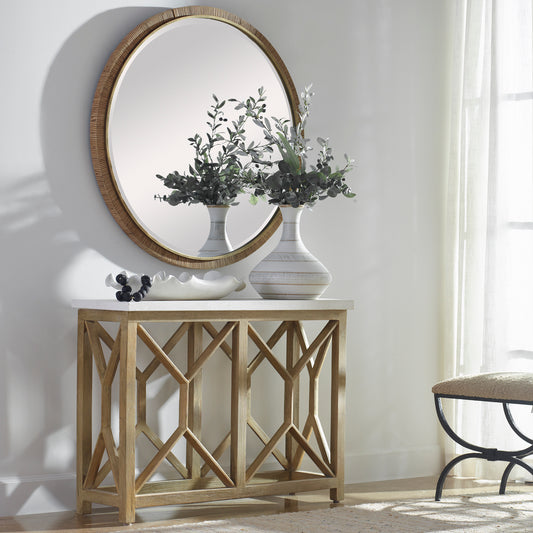 Uttermost Catali Ivory Stone Console Table 25811