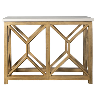 Uttermost Catali Ivory Stone Console Table 25811