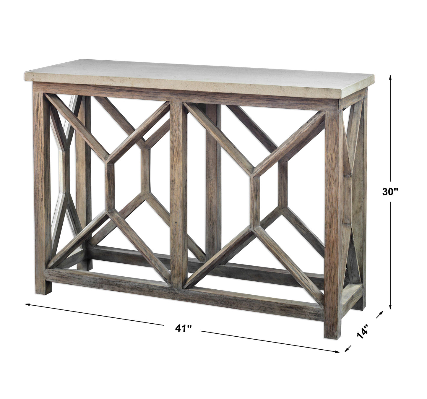 Uttermost Catali Ivory Stone Console Table 25811