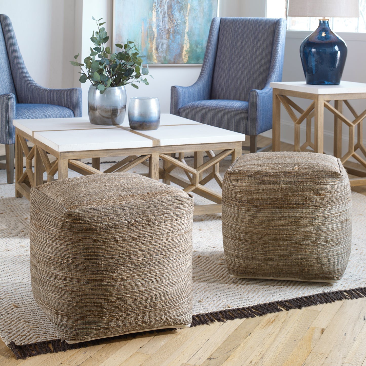 Uttermost Shiro Beige Pouf 23958