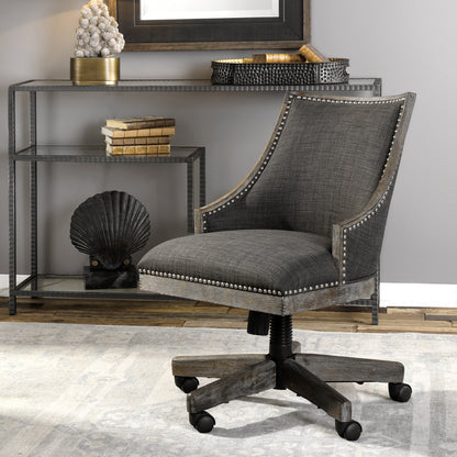 Uttermost Aidrian Charcoal Desk Chair 23431