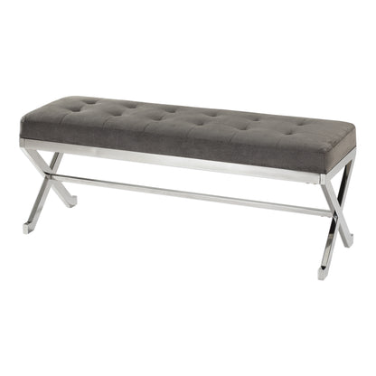 Uttermost Bijou Gray Fabric Bench 23430