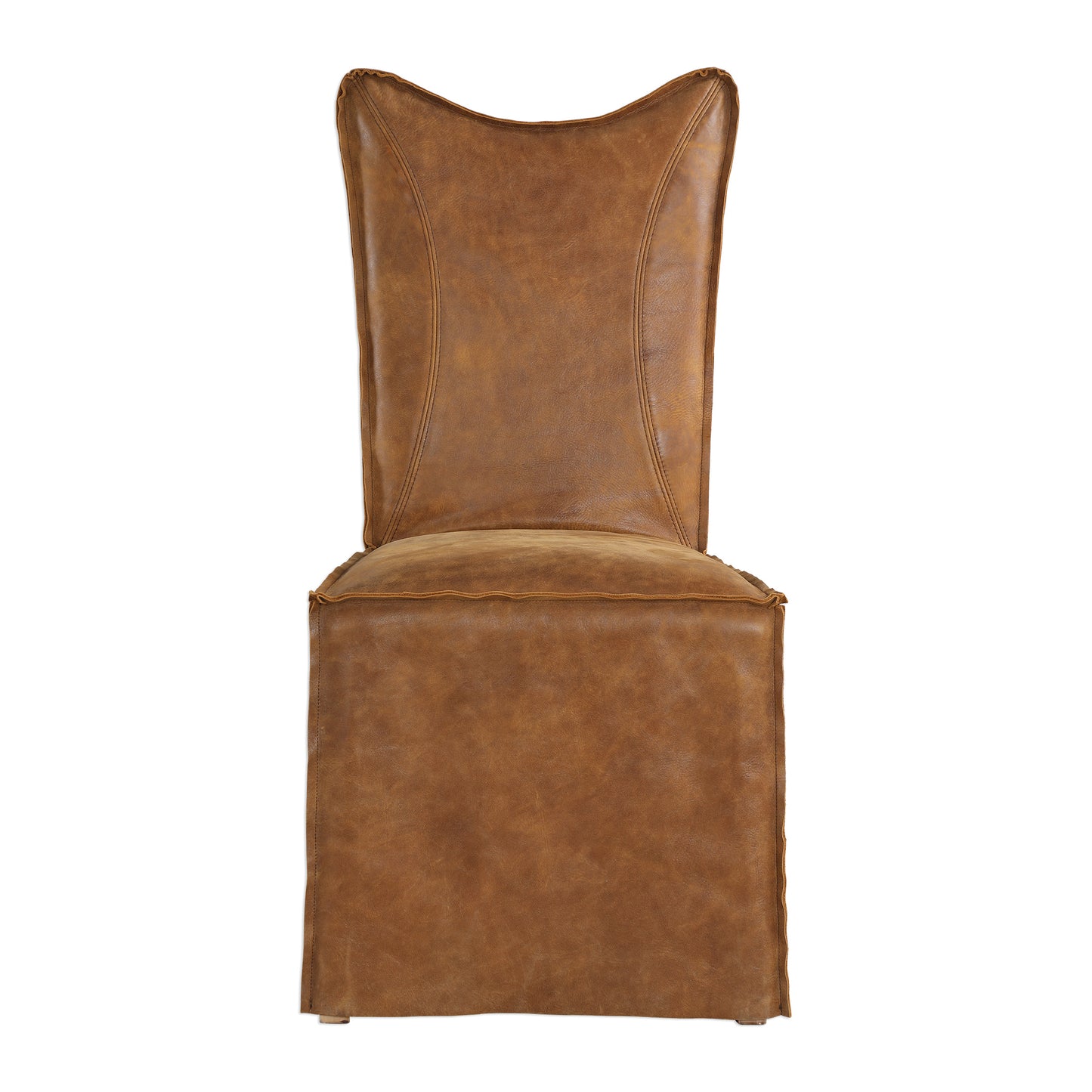 Uttermost Delroy Armless Chairs, Cognac, Set Of 2 23447-2