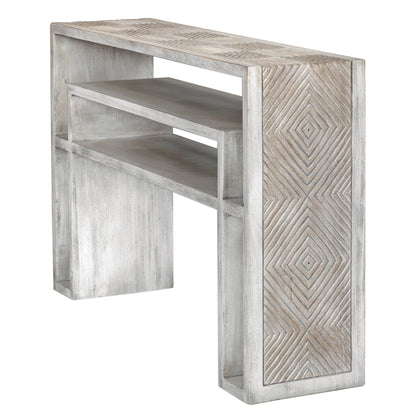 Uttermost Genara Bone White Carved Console Table 25839