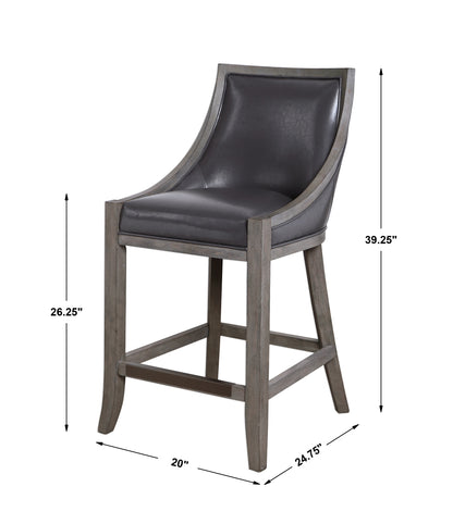 Uttermost Elowen Leather Counter Stool 23465