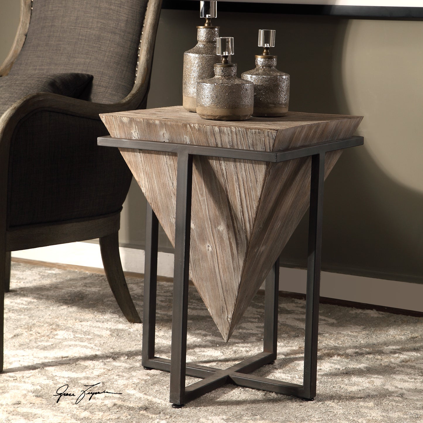 Uttermost Bertrand Wood Accent Table 24864