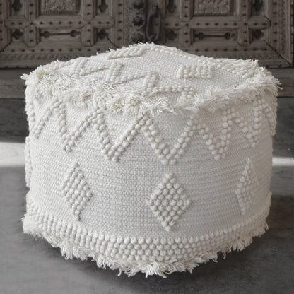 Uttermost Uriah Ivory Pouf 23965