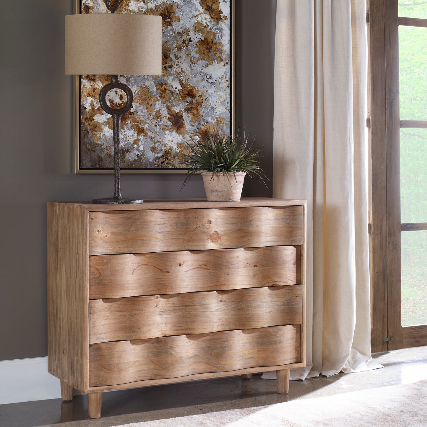 Uttermost Crawford Light Oak Accent Chest 25337