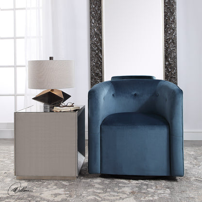 Uttermost Mallorie Blue Swivel Chair 23491