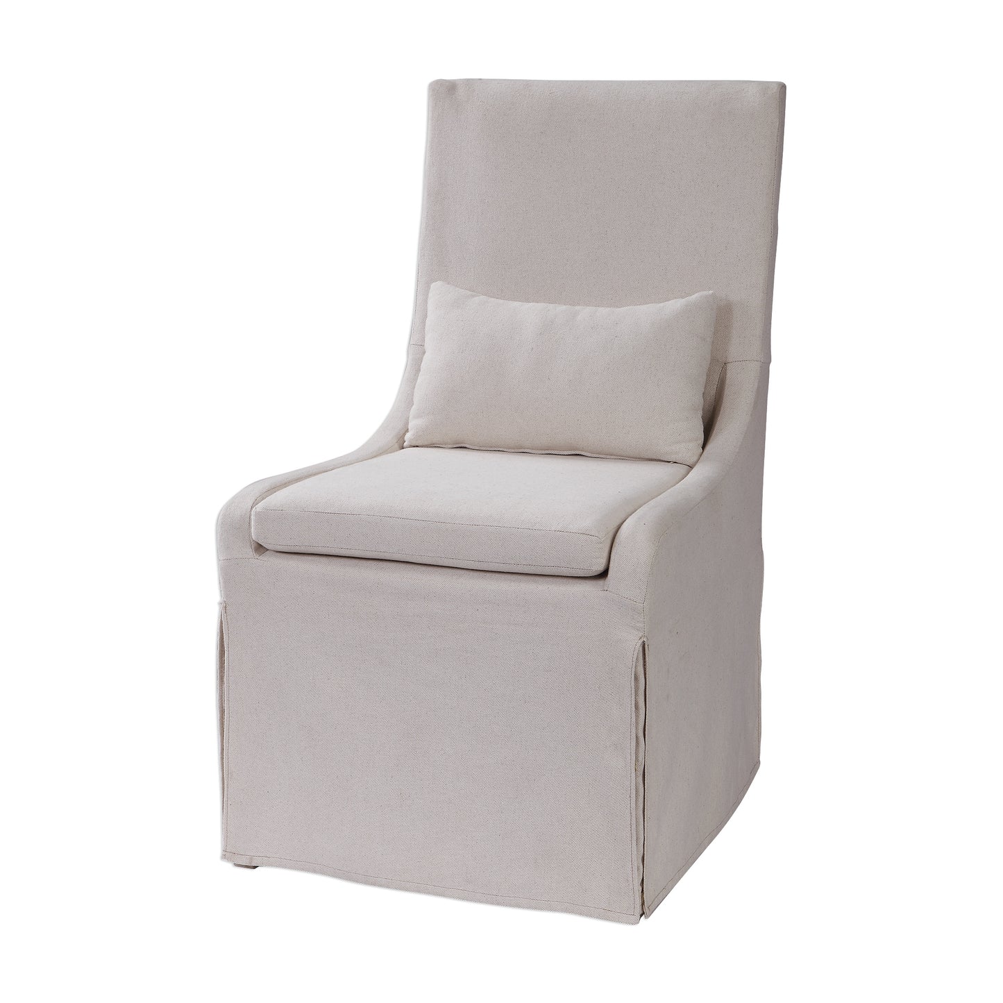 Uttermost Coley White Linen Armless Chair 23493