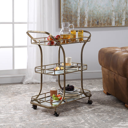 Uttermost Stassi Gold Serving Cart 24876