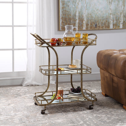 Uttermost Stassi Gold Serving Cart 24876