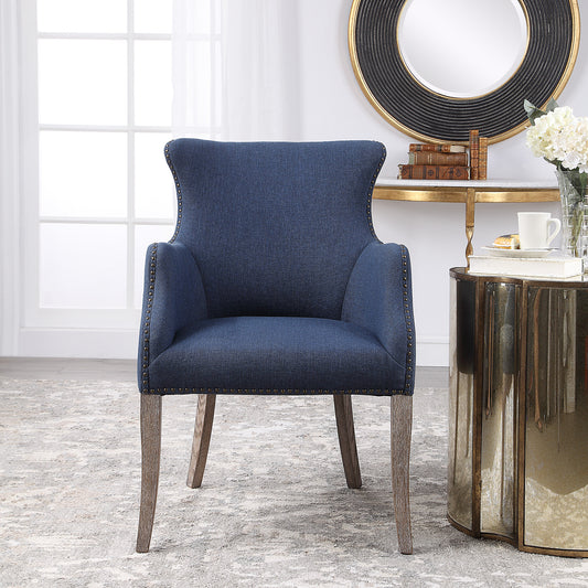 Uttermost Yareena Blue Wing Chair 23499