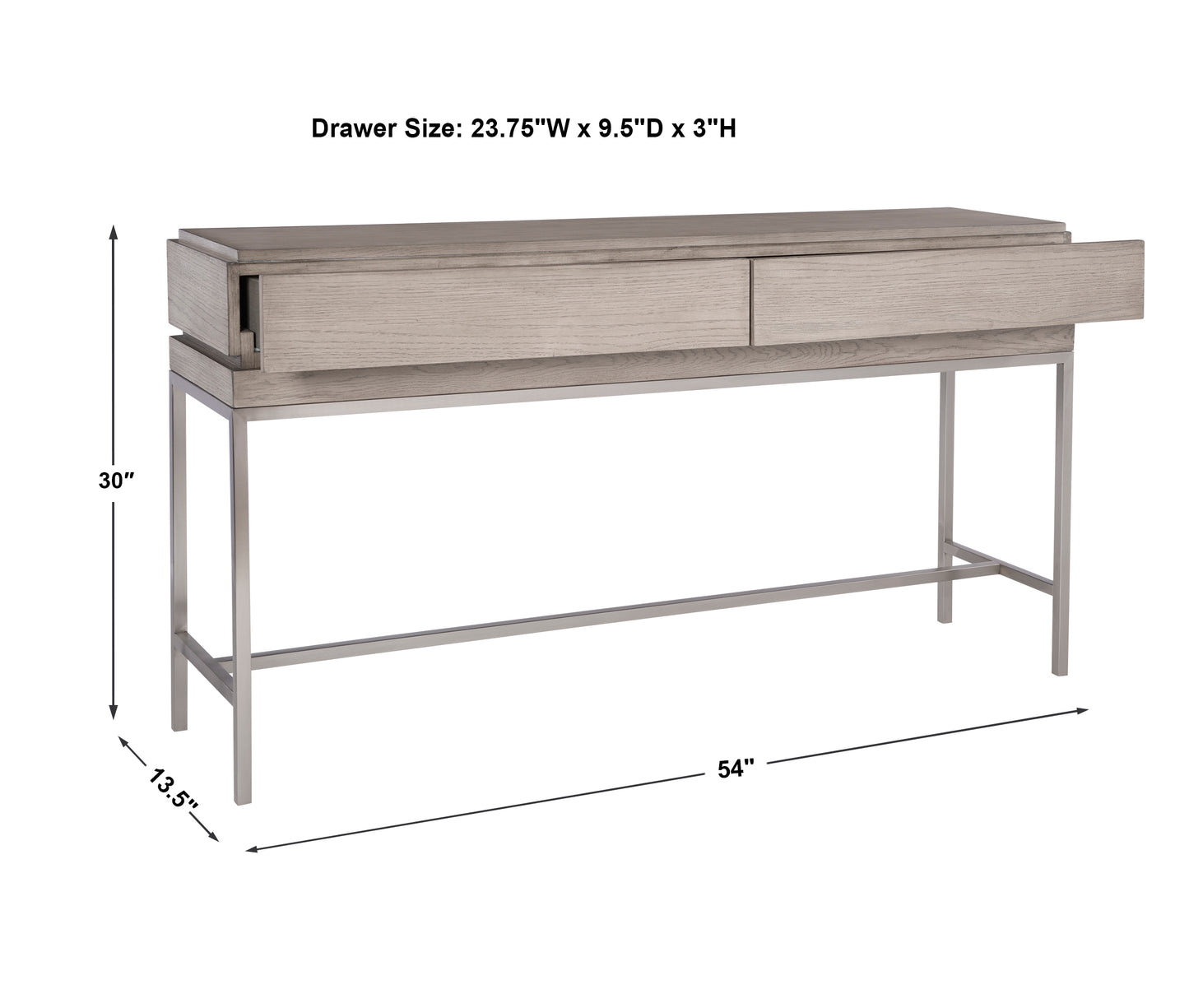 Uttermost Kamala Gray Oak Console Table 25373