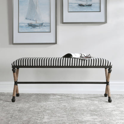 Uttermost Braddock Striped Bench 23527