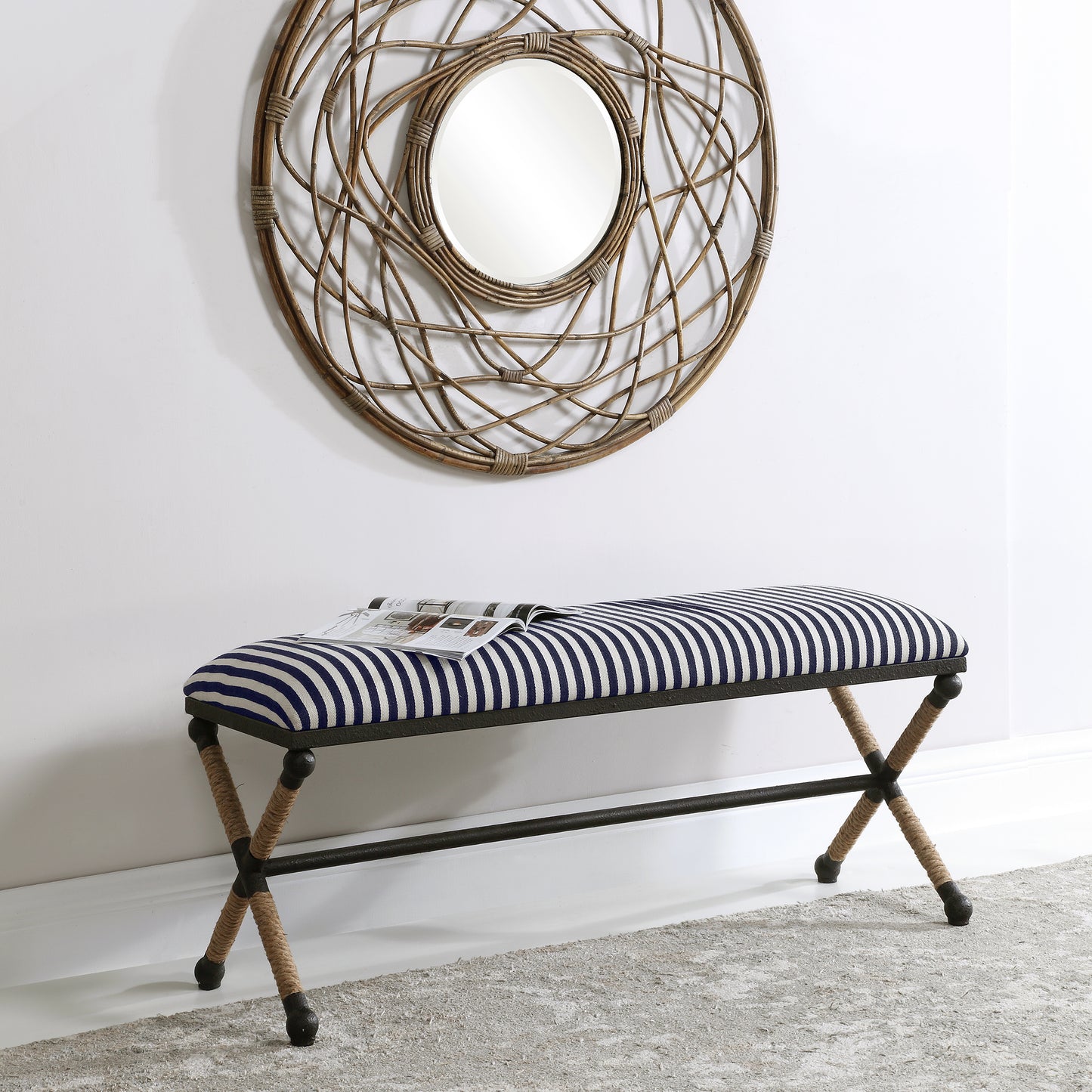 Uttermost Braddock Striped Bench 23527