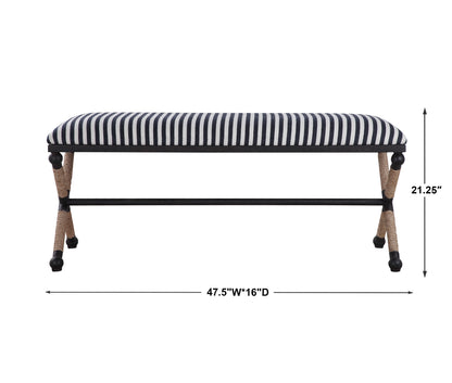 Uttermost Braddock Striped Bench 23527