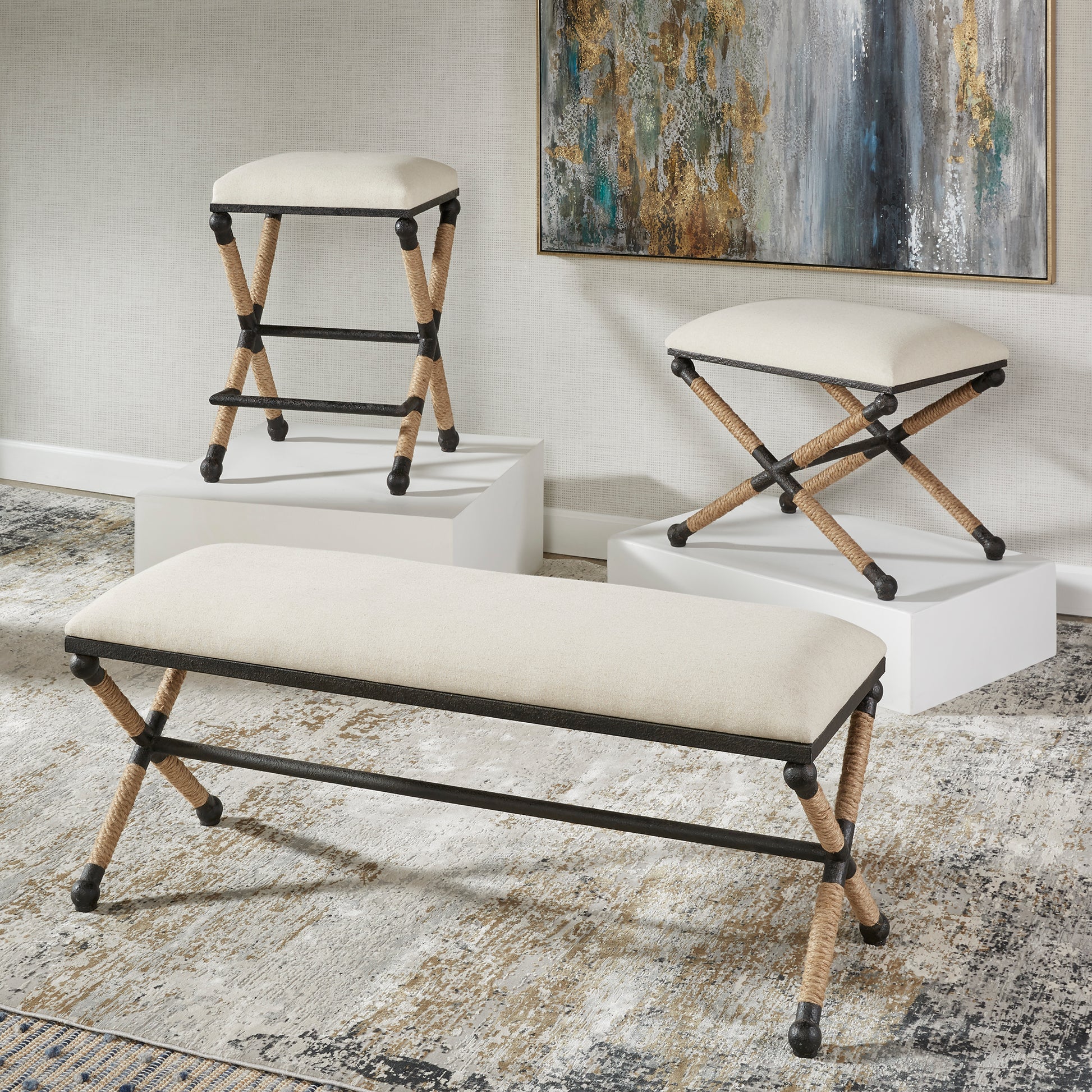 Uttermost Firth Oatmeal Bench 23528