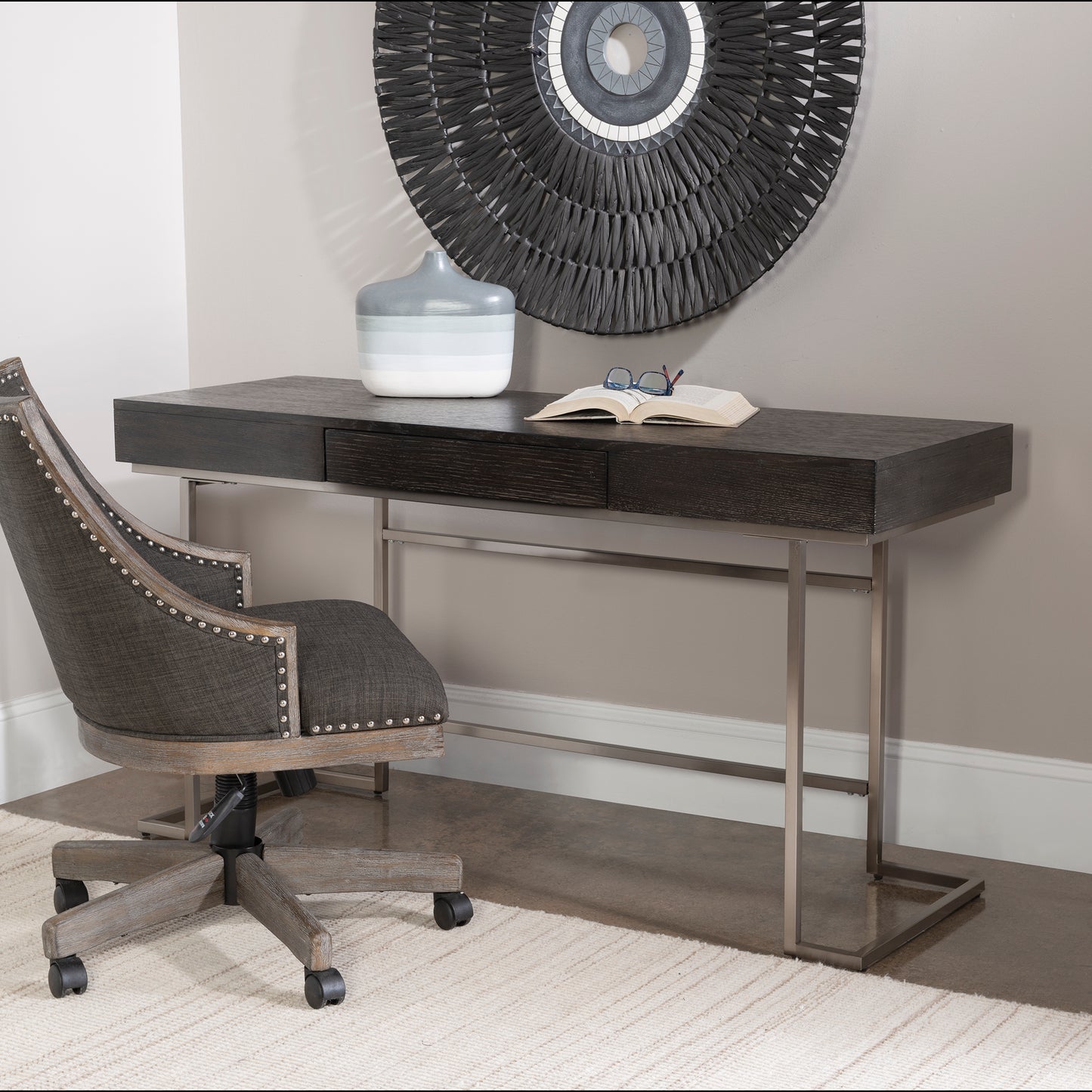 Uttermost Claude Modern Oak Desk 25380