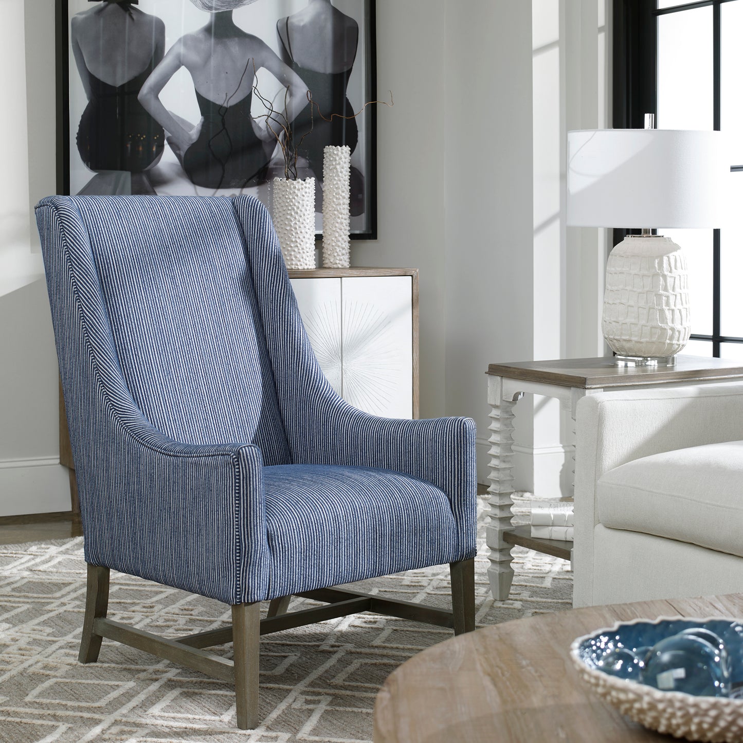 Uttermost Galiot Wingback Accent Chair 23562