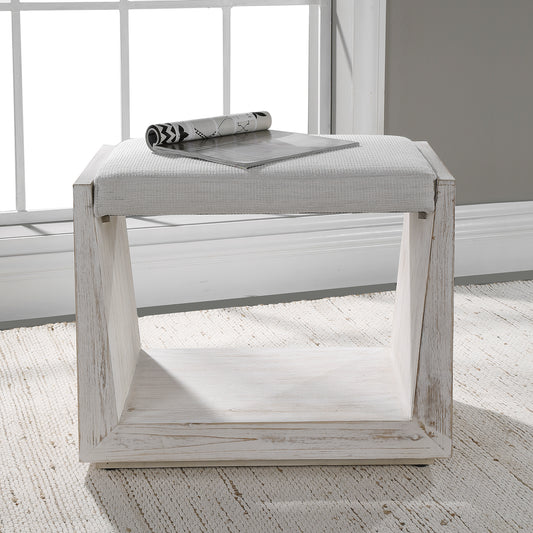 Uttermost Cabana White Small Bench 23581