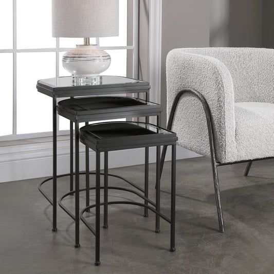 Uttermost India Black Nesting Tables, S/3 24965