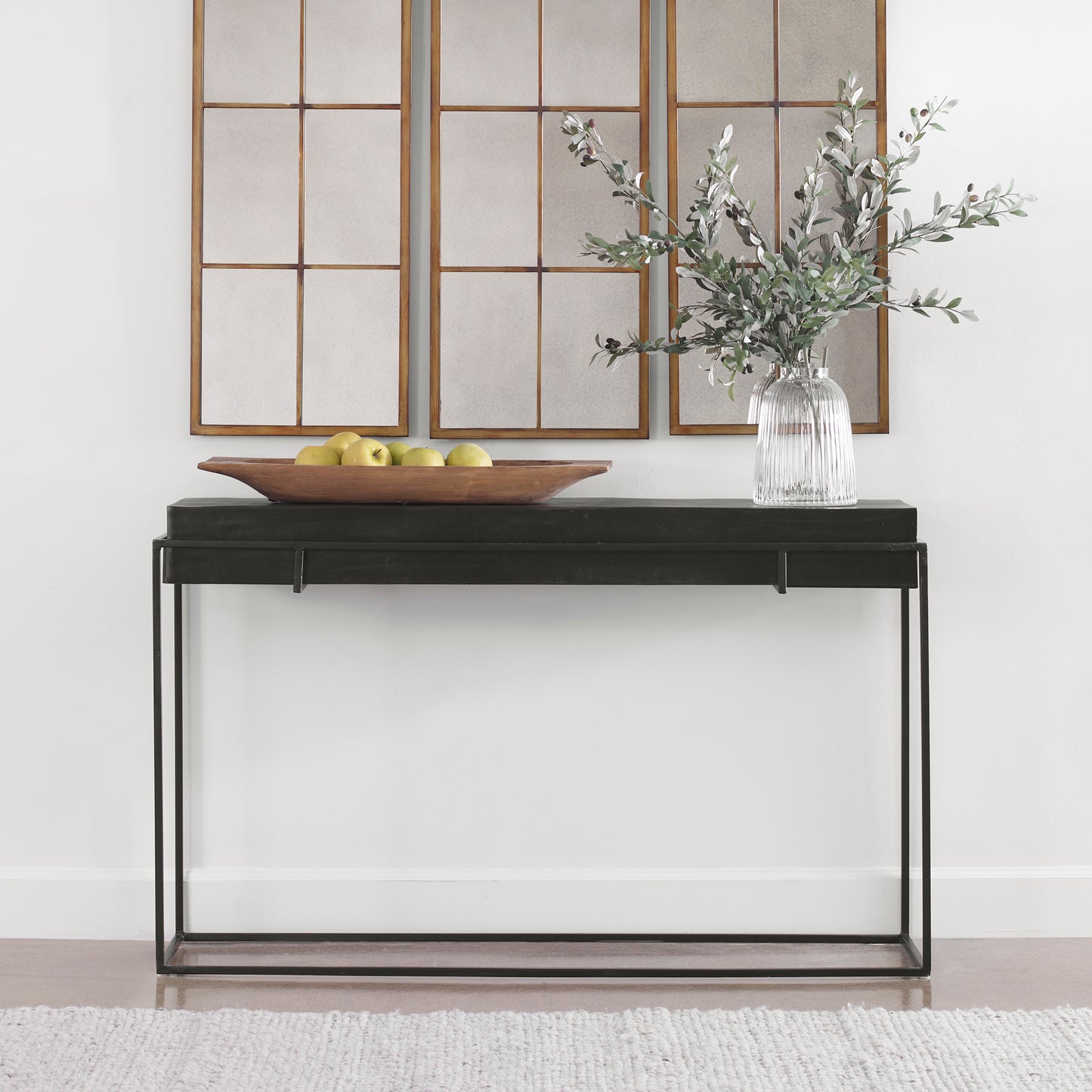 Uttermost Telone Modern Black Console Table 25110