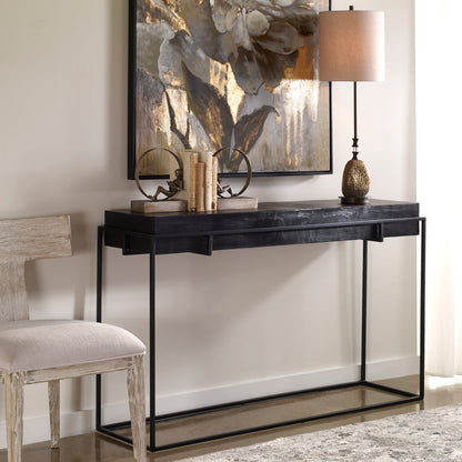 Uttermost Telone Modern Black Console Table 25110