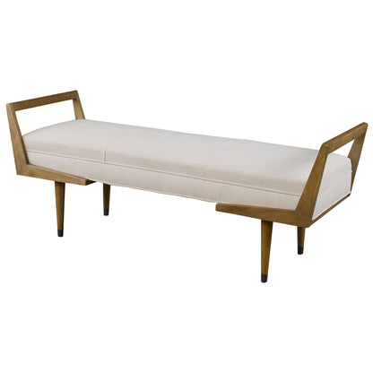 Uttermost Waylon Modern Ivory Bench 23592