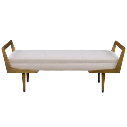 Uttermost Waylon Modern Ivory Bench 23592