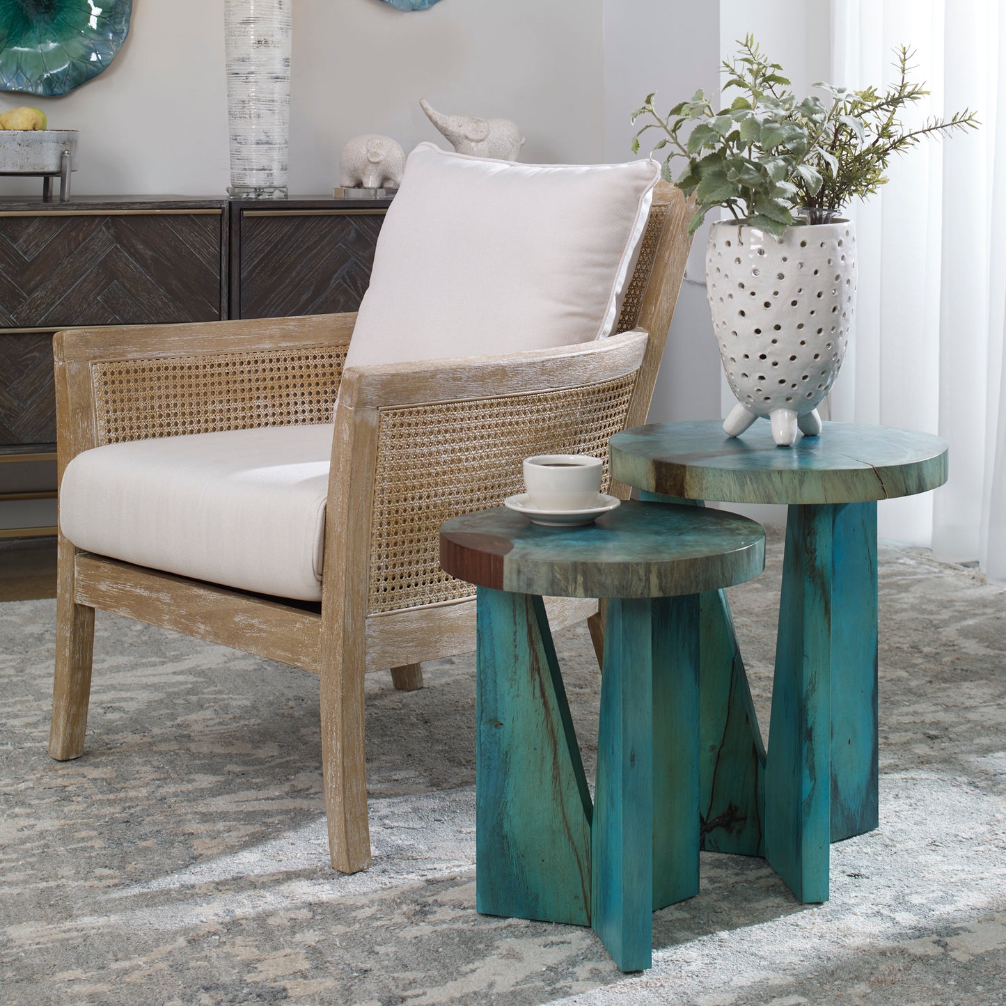 Uttermost Nadette Blue Nesting Tables, S/2 25497