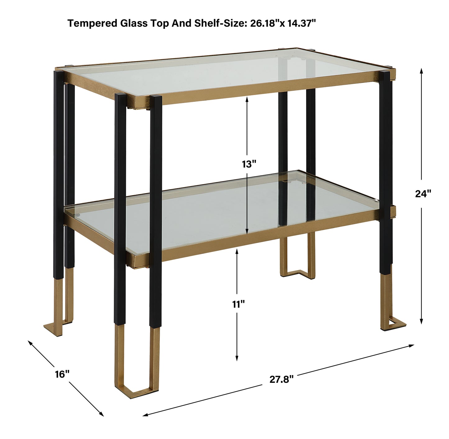 Uttermost Kentmore Glass Side Table 25138