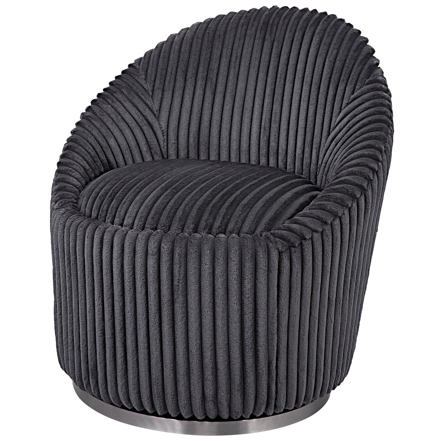 Uttermost Crue Gray Fabric Swivel Chair 23599