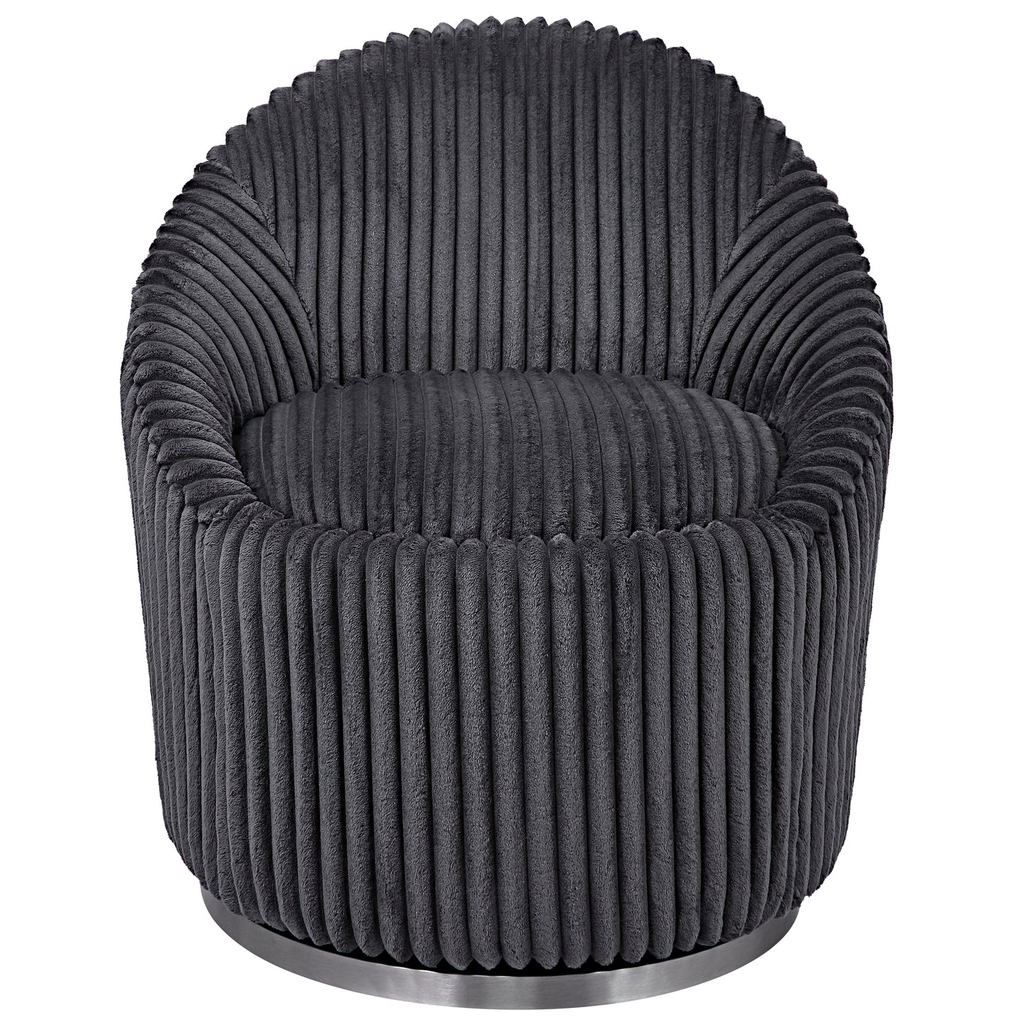 Uttermost Crue Gray Fabric Swivel Chair 23599