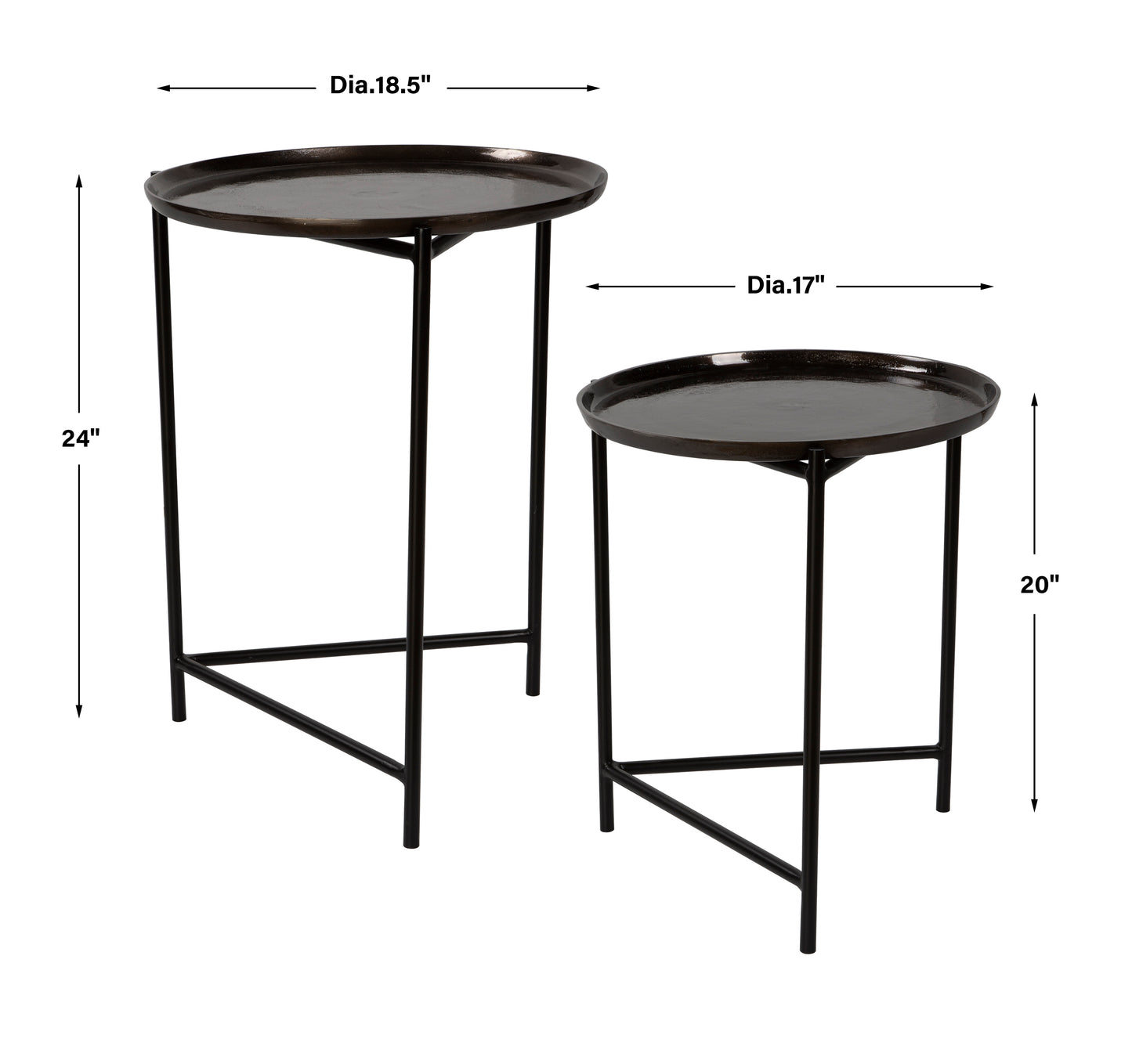 Uttermost Burnett Dark Nickel Nesting Tables, S/2 25151