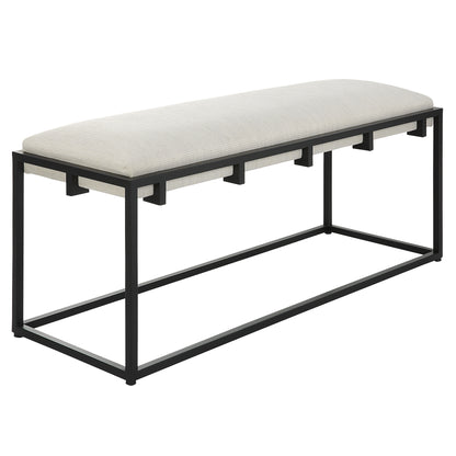 Uttermost Paradox Iron & Fabric Bench 23674