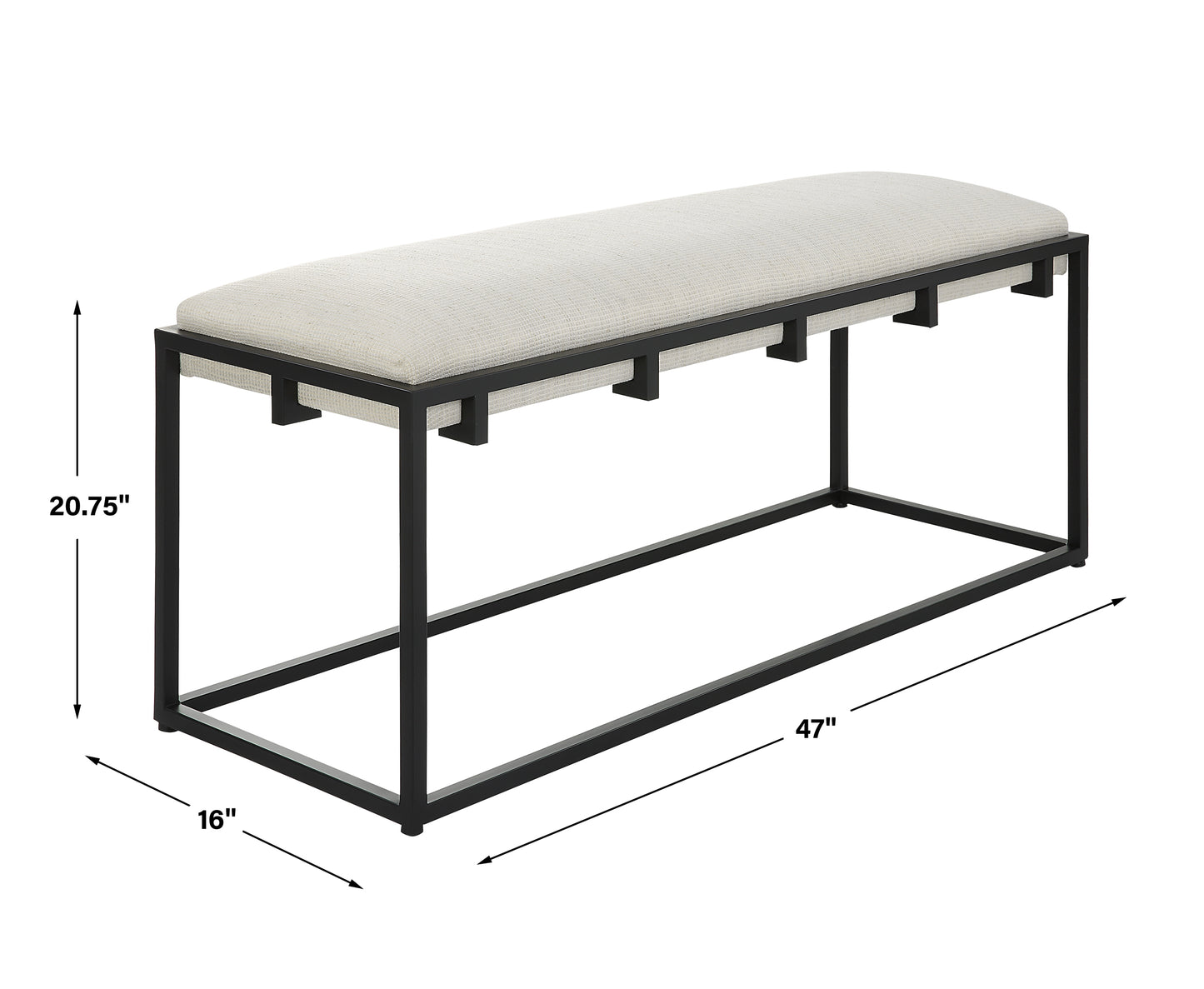 Uttermost Paradox Iron & Fabric Bench 23674