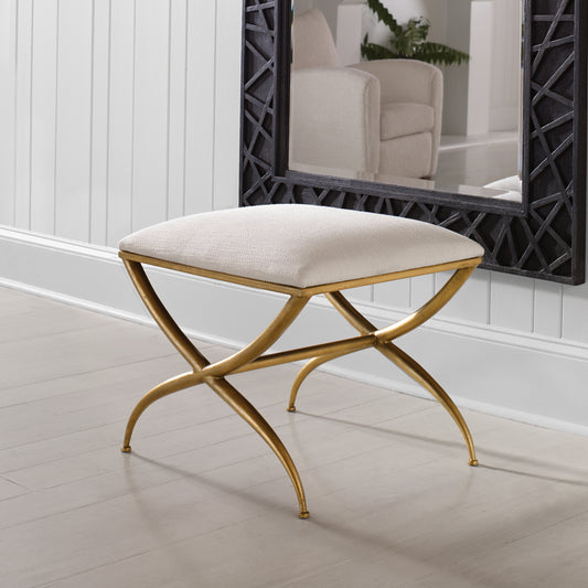 Uttermost Crossing Small White Bench 23677