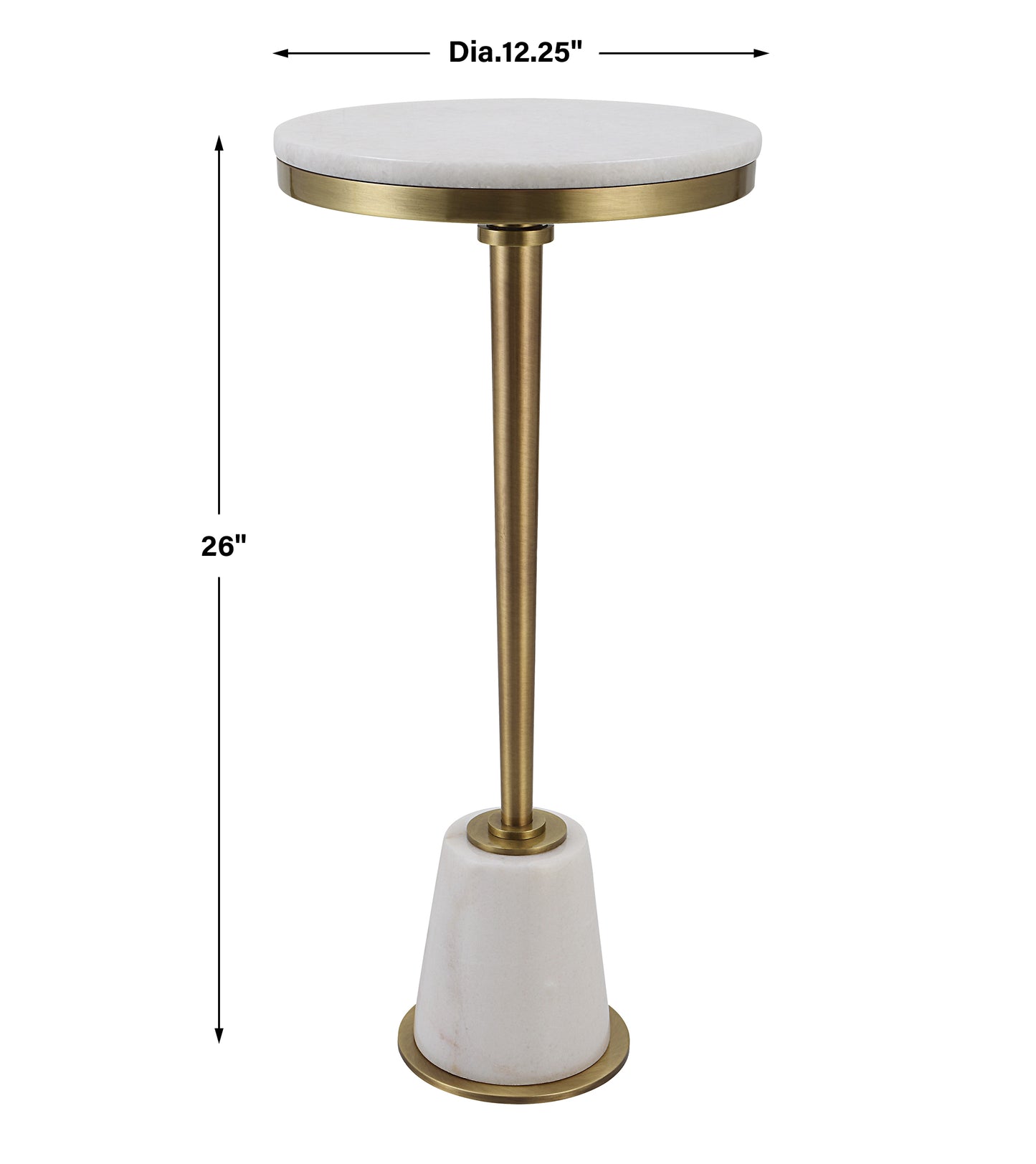 Uttermost Edifice White Marble Drink Table 25177