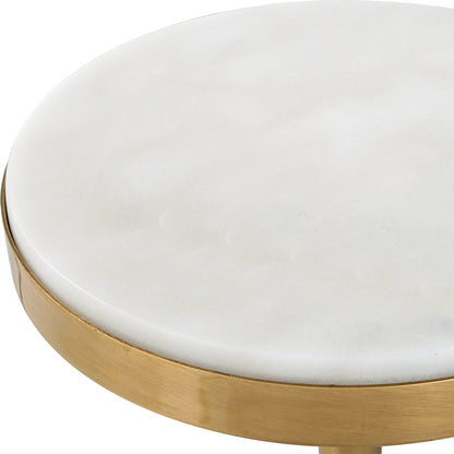 Uttermost Edifice White Marble Drink Table 25177